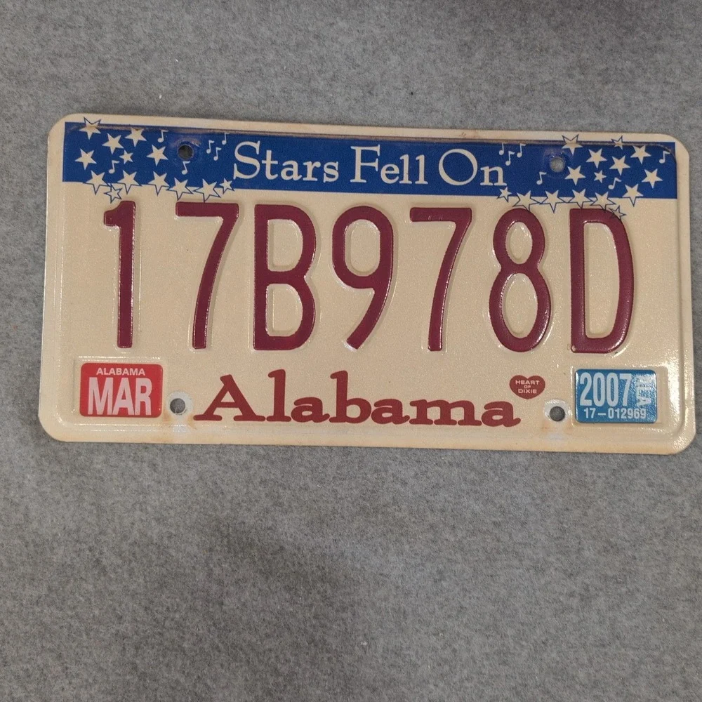 Alabama License Plate Stars Fell On 17B978D 2007 Souvenir Clay County - Picture 1 of 1